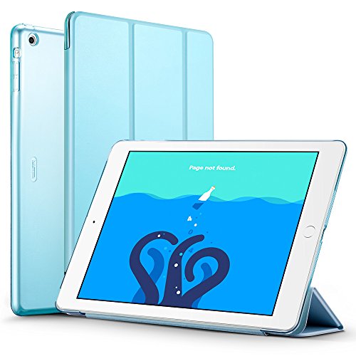 ESR Yippee Smart Case for The iPad Air, Smart Cover [Synthetic Leather] Translucent Frosted Back Magnetic Cover with Auto Sleep/Wake Function [Light Weight] for iPad 5 (Sky Blue)
