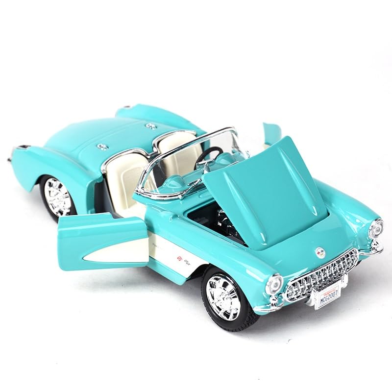 1 24 para Chevrolet 1957Corvette, Coche Deportivo, vehículos estáticos fundidos a presión, Modelos coleccionables, Juguetes para Coches No Control Remoto Modelos
