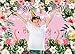 LYCGS 7X5ft Pink Flamingo Birthday Backdrop Summer Ttropical Hawaiian Palm Flower Photo Backdrop Flamingo Theme Birthday Party Backdrop Birthday Party Banner Decor Props X-117