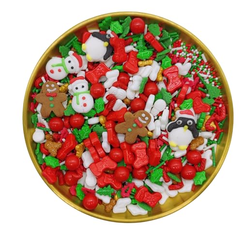 Kandlrik XMAS-GINGERBREAD Christmas Sprinkles Gingerbread Man & Snowman & Penguin Cake Decorations Topper Edible Themed Sprinkles For Gingerbread House thumb #2