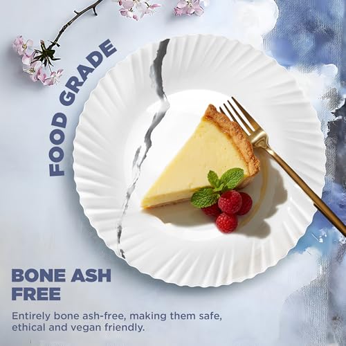 Image of Treo by Milton Opalware Aurelia Stria Dinner Set of 35 | Serving for 6 | Microwave & Dishwasher Safe | Bone-Ash Free | Tempered Toughness | Plates, Bowls, Spoons | Crockery Set for Dining & Gifting