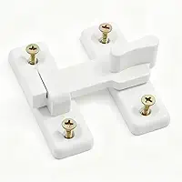 Kit 06 Fecho Tranqueta Plástica Para Porta Sanfonada Com Parafusos (4, Branco)