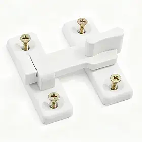 Kit 06 Fecho Tranqueta Plástica Para Porta Sanfonada Com Parafusos (4, Branco)