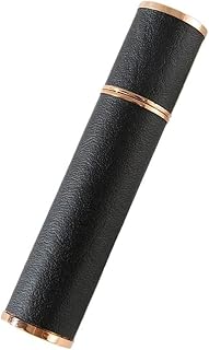 läder parfymflaska 10 ml läder parfym påfyllningsbar flaska | Bärbar mini glasspray atomizer tomma reseflaskor (svart guld)