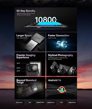 B3 Pro Rugged Smartphone 5G 6.6'' 16GB 512GB 100MP Camera 10800mAh 30W Fast Charge Android 14 NFC Mobile Phone
