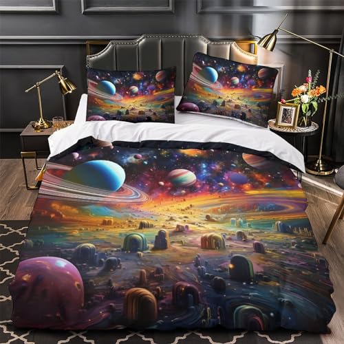 Housse de couette 3D fermeture éclair King 220x240cm