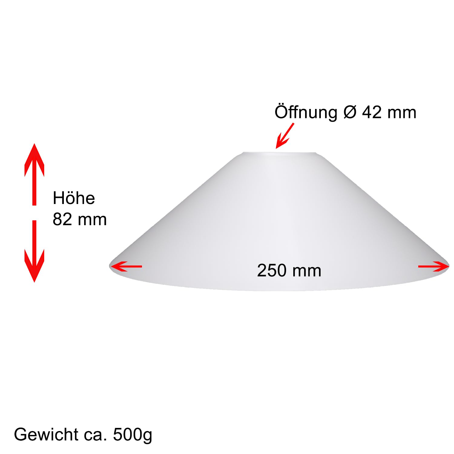 Schusterschirm Vestaschirm weiß matt Ø 250mm Lampenglas Ersatzglas Leuchtenglas E27 Glasschirm