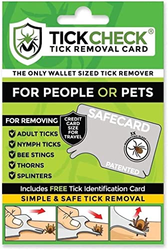 Tickcheck Tick Remover Card - Wallet Sized Tick Removal Tool With Free Tick Id Card & Testing Information - For People, Dogs, Cats (2 Count) #TOP4