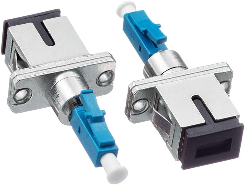 2-Pack Single Mode 9/125um LC/UPC Male to SC/UPC Female Hybrid Optical Fiber Adapter Connector