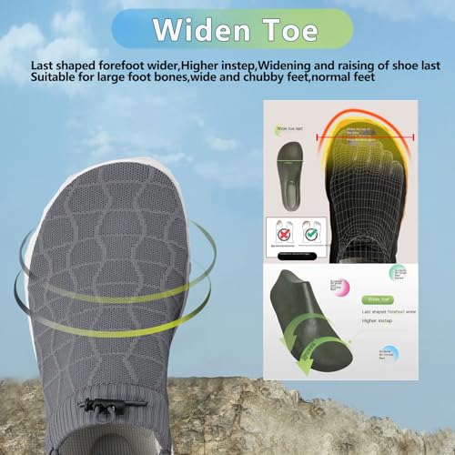 Image of Beach Water Shoes for Women Men Quick Dry Non-Slip Wide Toe Hike Barefoot Footwear for Beach Pool Aqua Swim Surf Walk