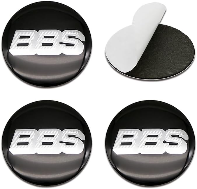 4 Pcs Wheel Centre Cap Stickers for BBS 65mm, Self-Adhesive Hub Cap Badges Wheel Trim Stickers Car Accessories