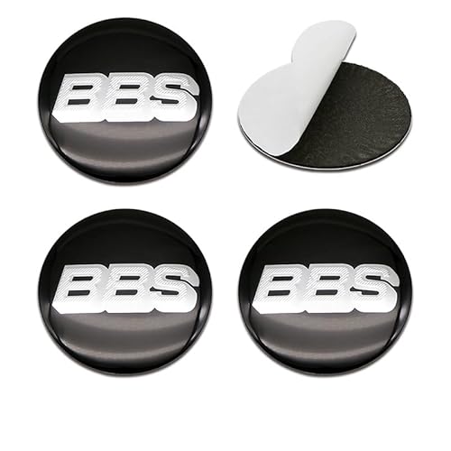 4 Pièces Cache-moyeux Autocollants pour BBS 60mm, Capuchon de Moyeu Autocollant de Badge Capuchons Autocollants D'enjoliveur Logo