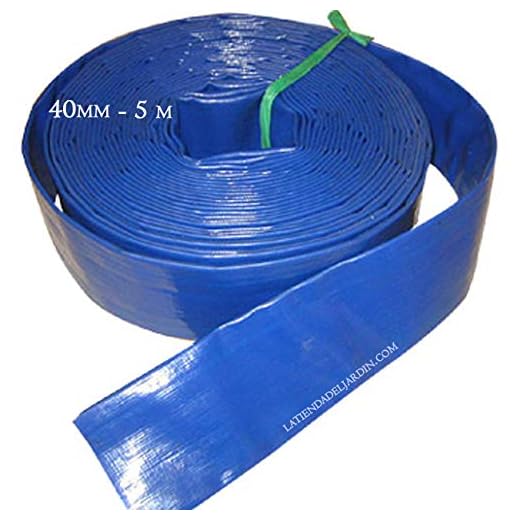 Suinga - Manguera Plana 40Mm 5 Metros Para Descarga De Agua, Poliester Pvc Azul Goma Layflat De Incendios Y Piscinas (1 1/4&Quot;)