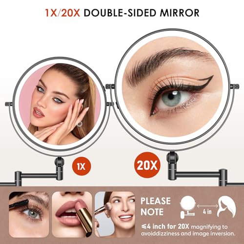 Espejo de Maquillaje Redondo Iluminado Montado en Pared 9 Pulgadas miniatura 4