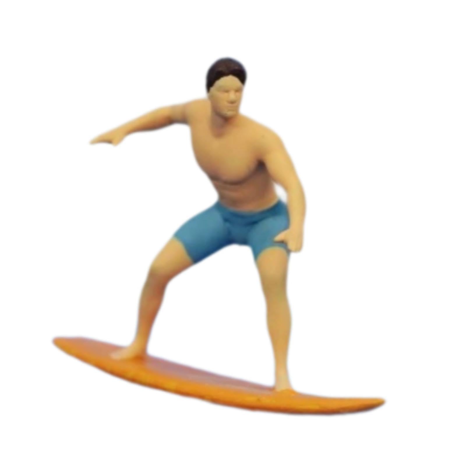 Amazon.co.jp: Luwecf 1:64 ミニチュア サーフィン フィギュア、ビーチ