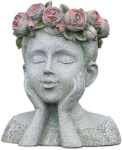 Statue extérieure pour décoration de jardin et balcon esprit bohème chic H29cm