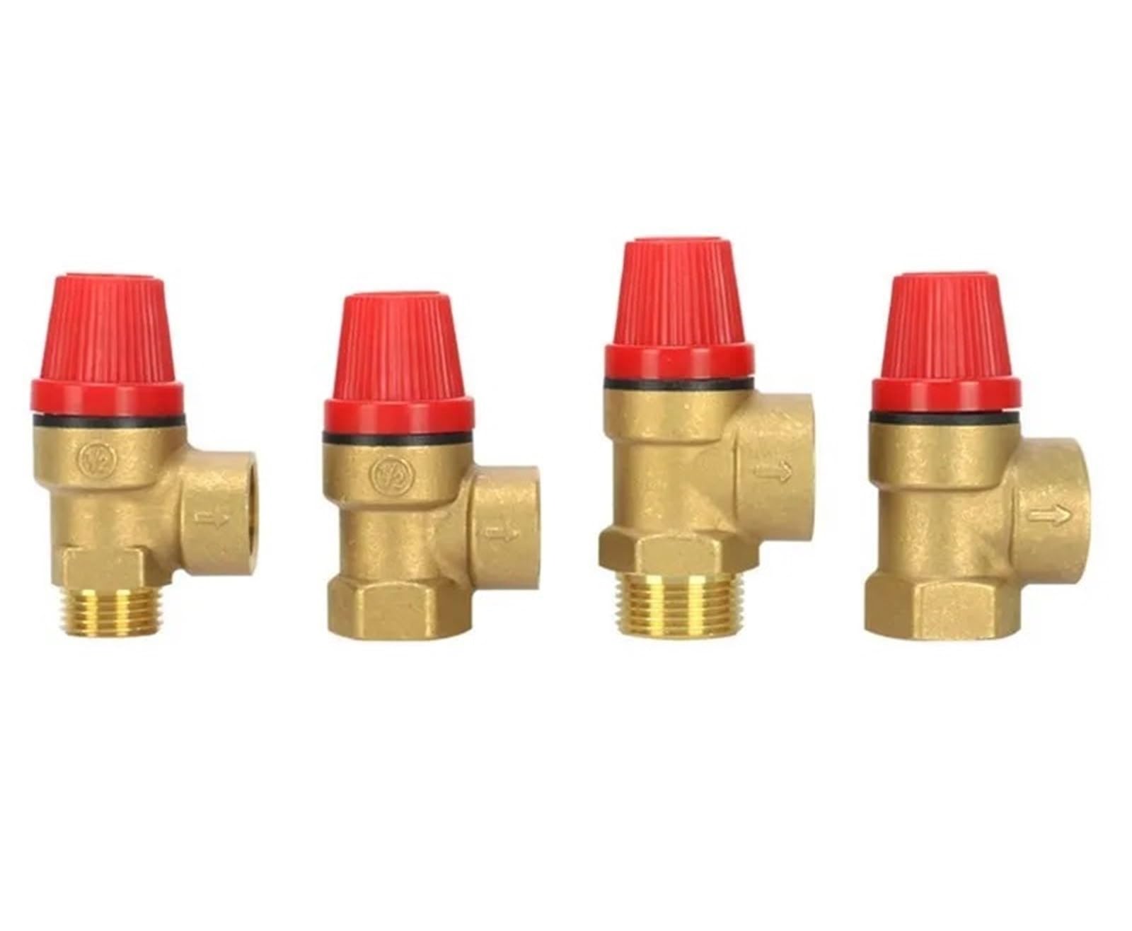 1 valvola di sicurezza in ottone, interruttore di scarico per scaldabagno solare interno ed esterno filo valvola di sicurezza in ottone 1/2 "3/4" (1/2 ", maschio femmina, 2 bar)