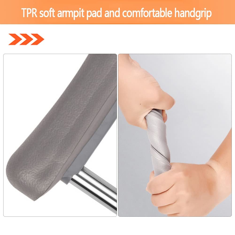 Stampelle Ascellari Adulto, Stampelle Ortopediche Regolabili, Stampelle Ammortizzate a Molla con Cuscinetti Confortevoli, capacità di Peso 100kg, 1 Paio (Size : S)