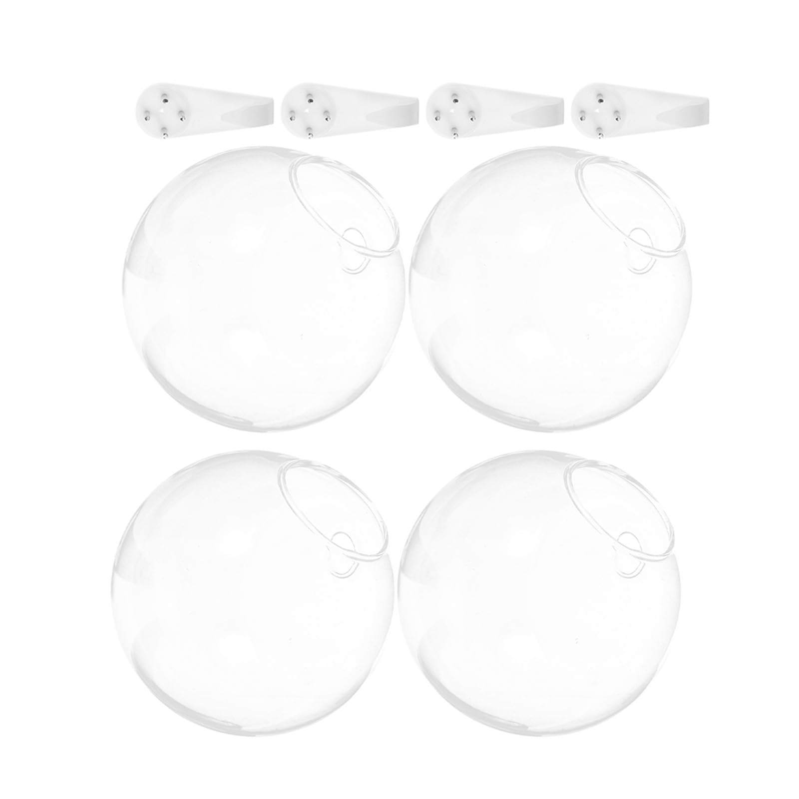 DECHOUS 4 pièces Vase Hydroponique Mural Verre Transparent Station de Propagation Ronde Compacte pour Plantes Intérieur Support Mural Pratique pour Bureau et Maison Optimise Espace et