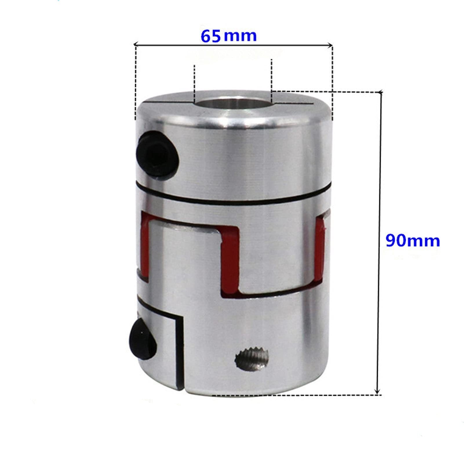 WAAZVXS Coupler for Motor Shaft Coupler Jaw Flexible Coupler Shaft Coupling D65 L90 Inner Hole 19/20/22/24/25/28/30/35/38 (Inner Diameter : 25 38)