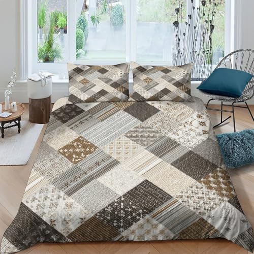 Tissu patchwork 3D imprimé drap de couette microfibre pour lit single - 4