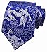 Vizakiss Royal Blue Silver Silk Ties Formal Neckties Present Gifts Ties for Men for Wedding, Business, Missions, Party