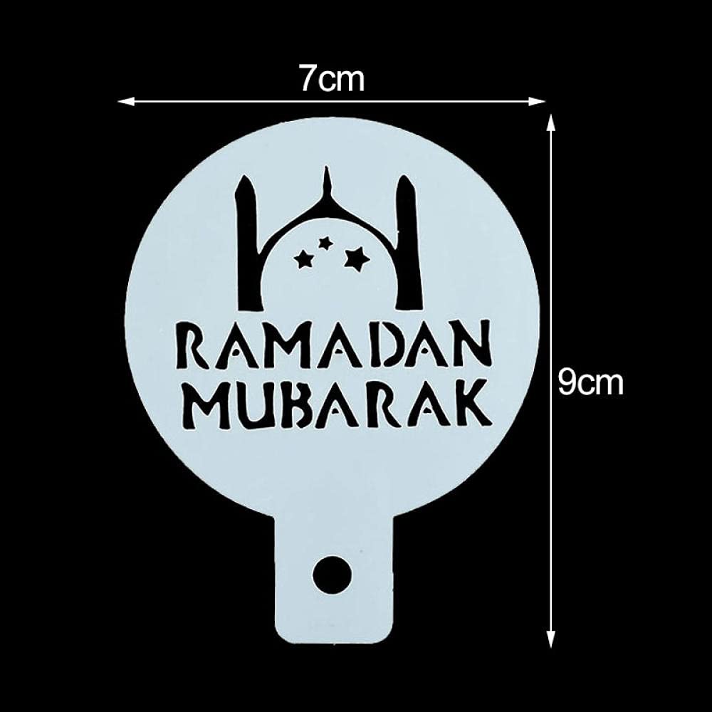 Szablony Do Kawy Szablon Do Ciasta Szablon Do Kawy8 Sztuk/Zestaw Ramadan Dekorowanie Szablony Cafe Latte Herbatniki Formy Do Pieczenia Dla Eid Party Cake Dekorowanie Narzędzia Herbatniki Formy