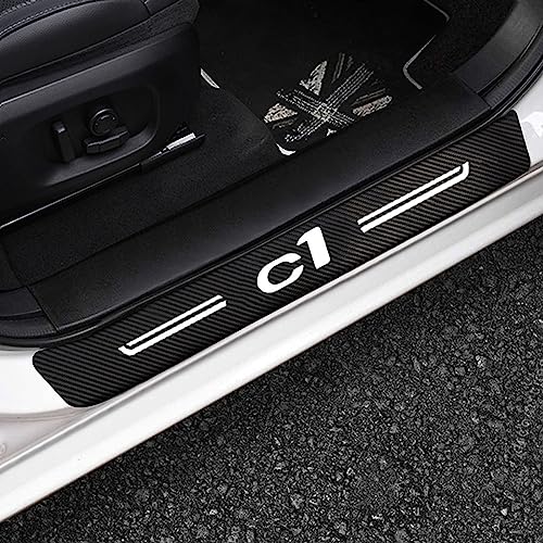 KLHYWEN 4 Pièces Bande de Protection de Seuil de Porte de Voiture pour Citr-oen C1, Accessoires de Décoratives d'autocollants Anti-Rayures en Fibre...