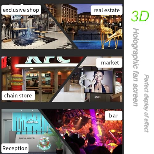 3d hologram fan 45cm 177 in 4-blade hd led spinning holographic projector display transparent compact for retail advertising and home decor