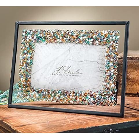 4x6 Picture Frame Colorful Fused Stained Glass Tabletop Photo Display Easel Back Pic 456-46HV Cover