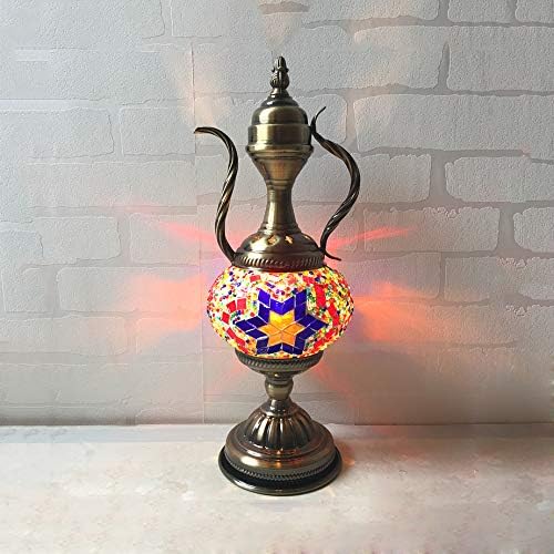 Decorative Desk Lamp, Metal Wine Pot Table Light Restaurant Hotel 1 Light Moroccan Turkish Table Lamp with 4 Design Choice (C)