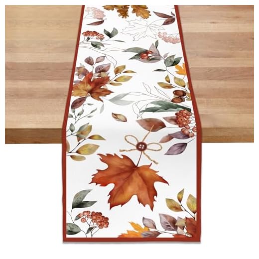 Bonhause Camino de mesa de hojas de arce otoñales de 13 x 72 pulgadas, hojas de otoño, Acción de Gracias, cocina, comedor, decoración para interiores y exteriores, decoración de fiesta en el hogar
