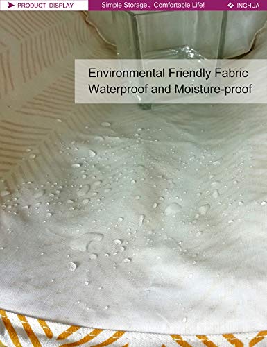 Inghua Laundry Hamper Large Canvas Fabric Lightweight Storage Basket/Toy Organizer/Dirty Clothes Collapsible Waterproof For College Dorms, Boys And Girls Bedroom,Bathroom(Yellow Wheat) #TOP5