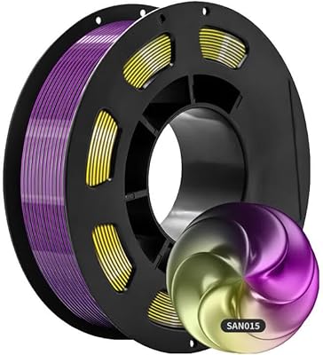 37 - FLAREFX 2025 Upgrade Silk Tri-Color PLA+ Filament 1.75mm, Black Gold Purple Coextrusion 3D Printer Filament, Premium Glossy Finish 1KG Spool...