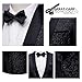 Mens 2 Piece Floral Jacquard Dress Suit Set 1 Button Print Dinner Jacket Pants Black