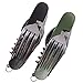 6 in 1 Posate in Acciaio Inox Posate da Campeggio Set da Viaggio All'aperto Posate Kit Posate Smontabili Applicare Su Escursioni Viaggi Backpacker Picnic Outdoor Campeggio Festival (Verde Nero)