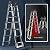 Telescoping Ladder with Locking Mechanism, 15.4 FT Stainless Steel Lightweight Extension Ladder, Heavy Duty 330lbs Capacity, Multi-Purpose Collapsible Ladder for RV or Outdoor Work (Double Ladder)
