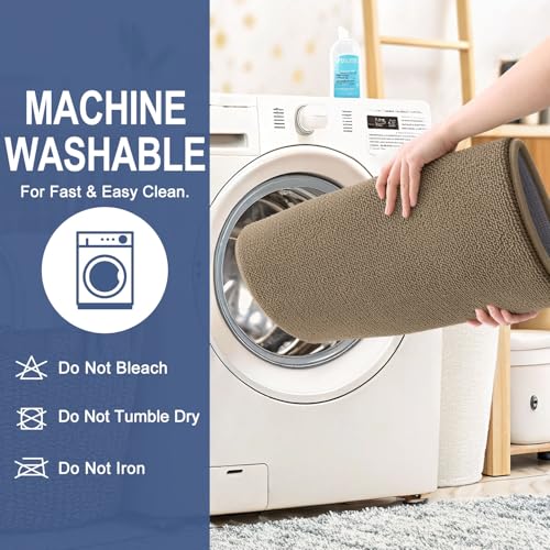 Image of OLANLY Thick Memory Foam Bath Mat Rug 36x24, Extra Soft Absorbent Bathroom Rug, Quick Dry Bath Mats, Non-Slip, Machine Washable Carpet for Bathroom, Tub and Shower, Home Decor Accessories, Tan