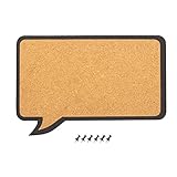 Cork Bulletin Board - Decorative Speech Bubble Natural Cork Board - Includes 6 Push Pins - Perfect for Pinning Memos and Reminders, 17.5 x 11.5 x 0.3 inches