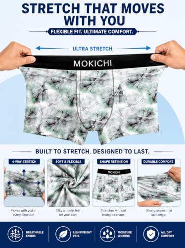 Image of Men's Printed Trunks, Pack of 2 | Abstract Geometric Design | Stretchable Elastic Waistband | Comfortable Regular Fit Underwear