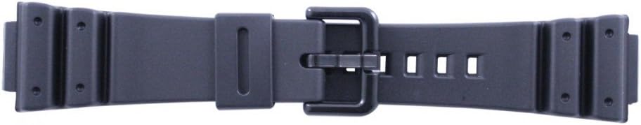 Casio watch strap with buckle attached, viewed desde arriba.