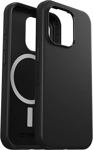 Miniatura 6 de OtterBox Funda para iPhone 15 Pro (solamente) de la serie Symmetry - NEGRO, se ajusta a MagSafe, ultra elegante, bordes elevados para proteger la