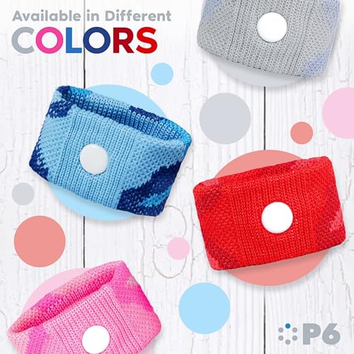Image of P6 Motion Sickness Bands for Adults Wristbands for Anti Nausea Sea Cruise Travel Car Pregnancy Morning Sickness All-Natural Non Drowsy Relief Acupressure Treatment (2 Pack Pink - Blue)