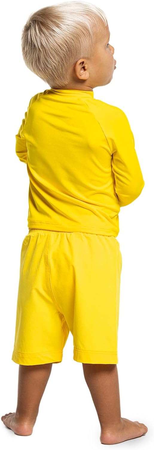 Boys Baby Swim Rash Guard Set - UPF 50+ Sun Protection - Island