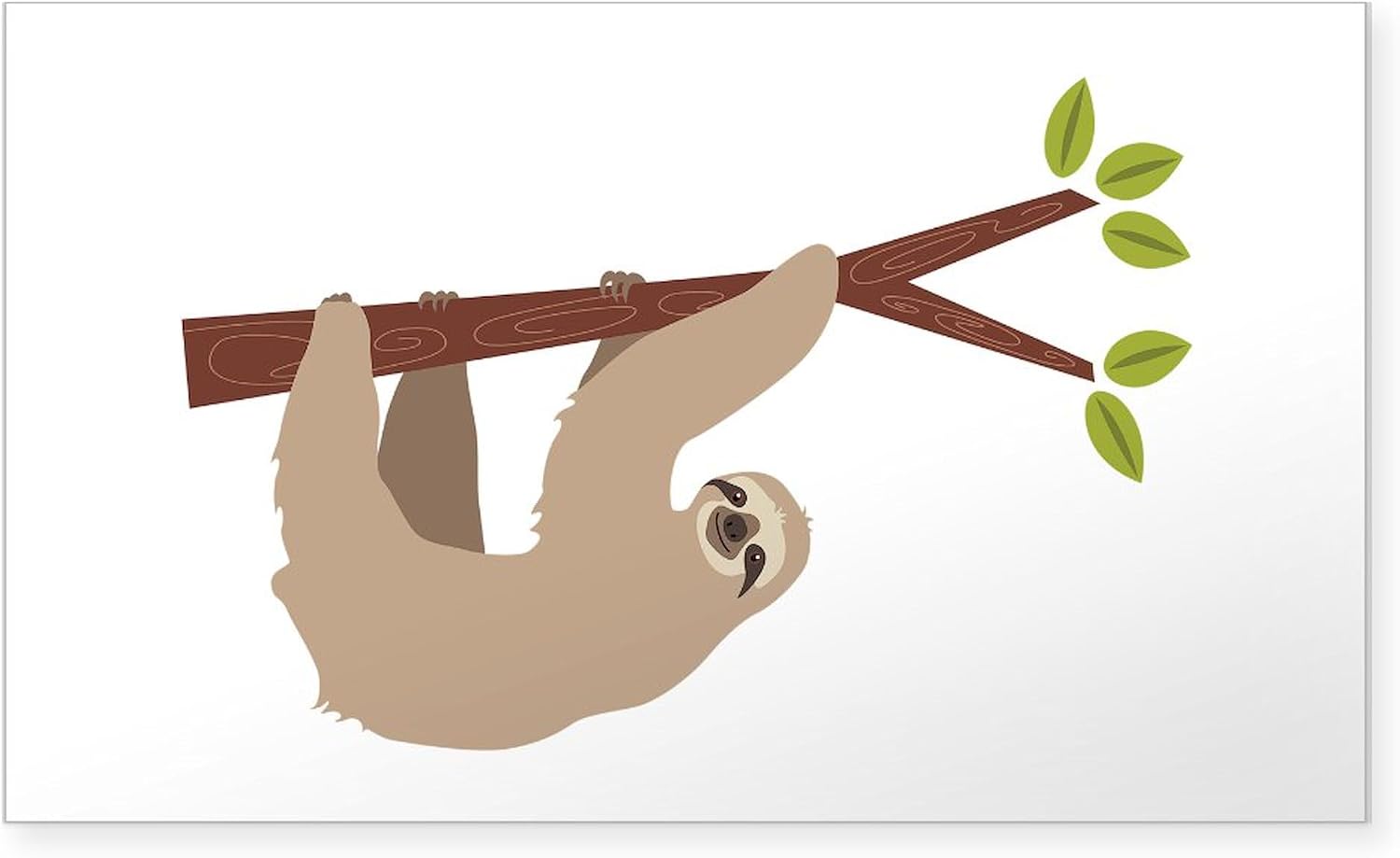 CafePress Sloth Sticker Rectangle Bumper Sticker Car Decal