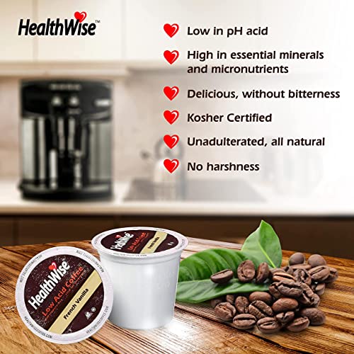 Healthwise French Vanilla Low Acid Coffee K-Cups - Acid Reflux, Heartburn, Gastro Issues - Healthier Coffee For Sensitive Stomachs - Available In 4 Different Flavors - 12 Count (Pack Of 1) #TOP1