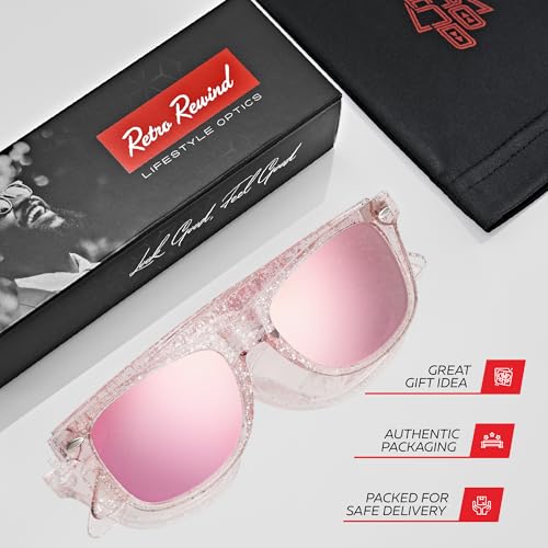 Image of Retro Rewind Polarized Sunglasses for Women Men - UV400 Classic Square Vintage Shades Trendy Unisex Sun Glasses