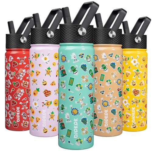 Image of BJPKPK Insulated Water Bottle, 22oz Stainless Steel with Straw Lid