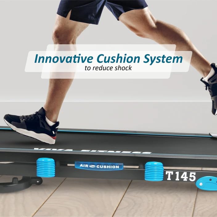 Image of Viva Fitness T-145 DC Motorized Treadmill || DC Motor : 4.5 HP Peak, Connect with MP3 || Max. User Weight: 115 Kgs (Installation Available)
