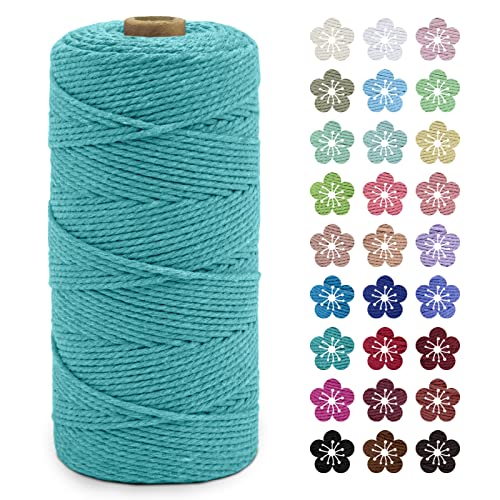 LEREATI Macrame Cord 2mm x 200m, Thick Macrame Rope Natural Cotton Rope Craft String